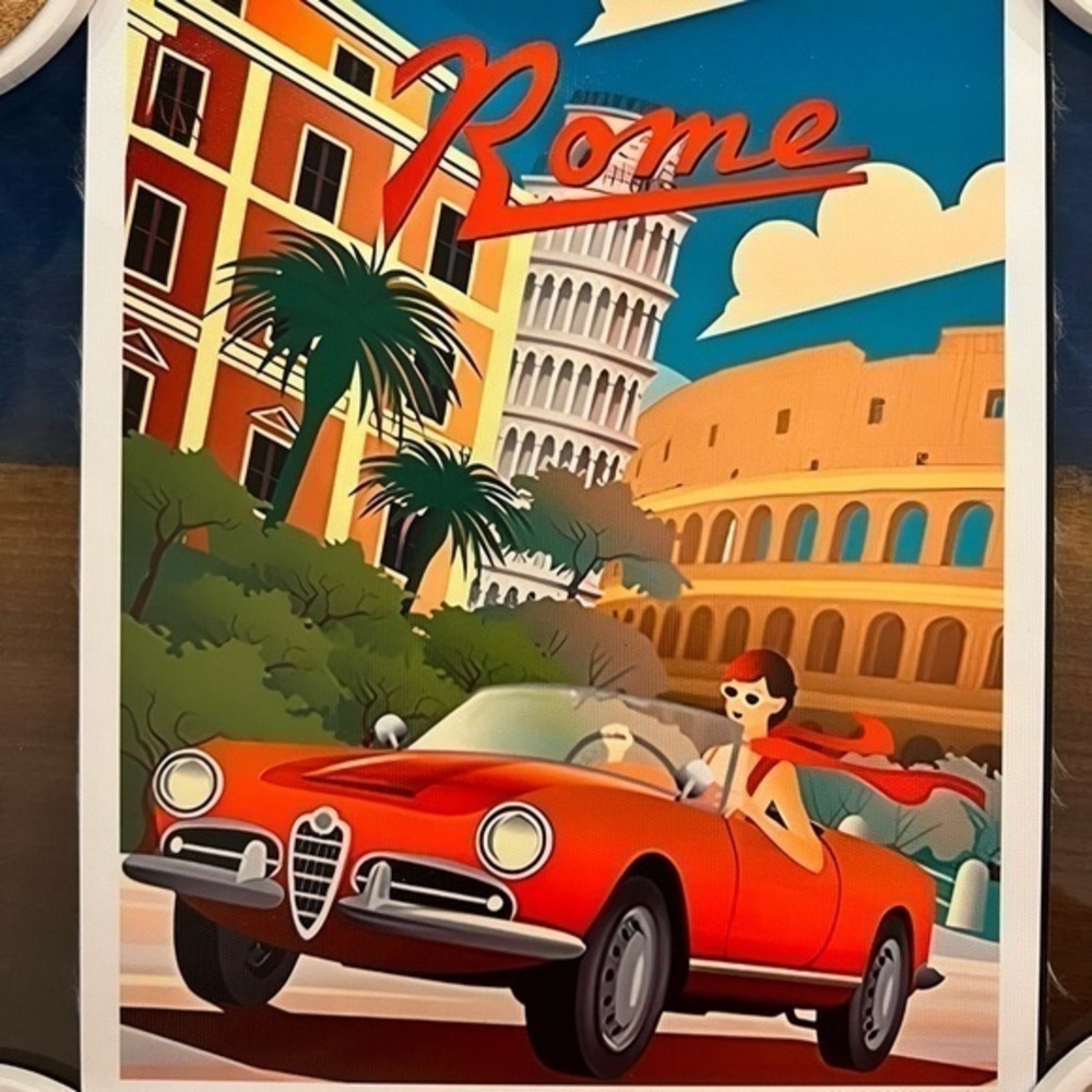 Paris travel‎ themed canvas picture. Vintage style. 8x10